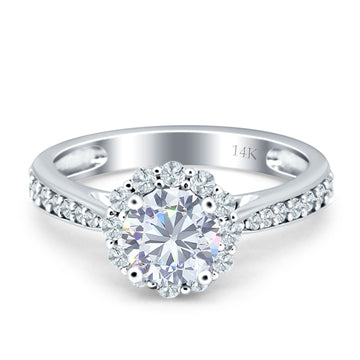 Round Classic Style Princess Cut Gold Ring